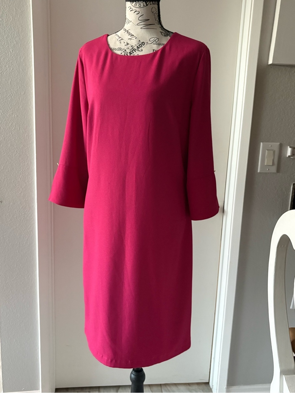 Banana Republic Hot Pink Midi Shift Dress